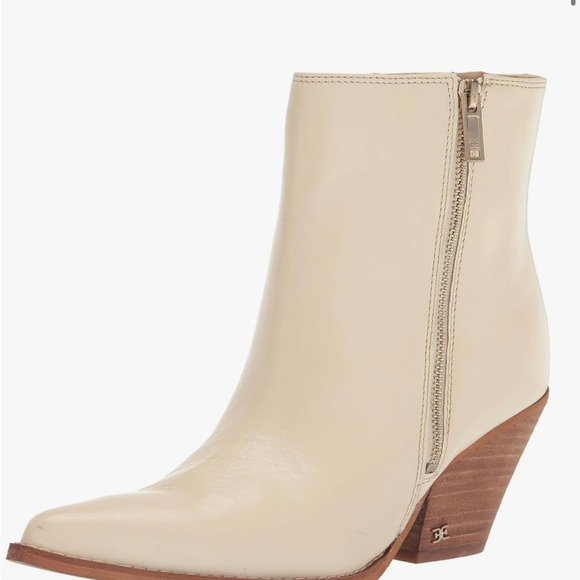 NWT Sam Edelman Womens Jane Leather Pointed Toe Ankle Boot. Color:Ivory Size:9.5 - Picture 3 of 17